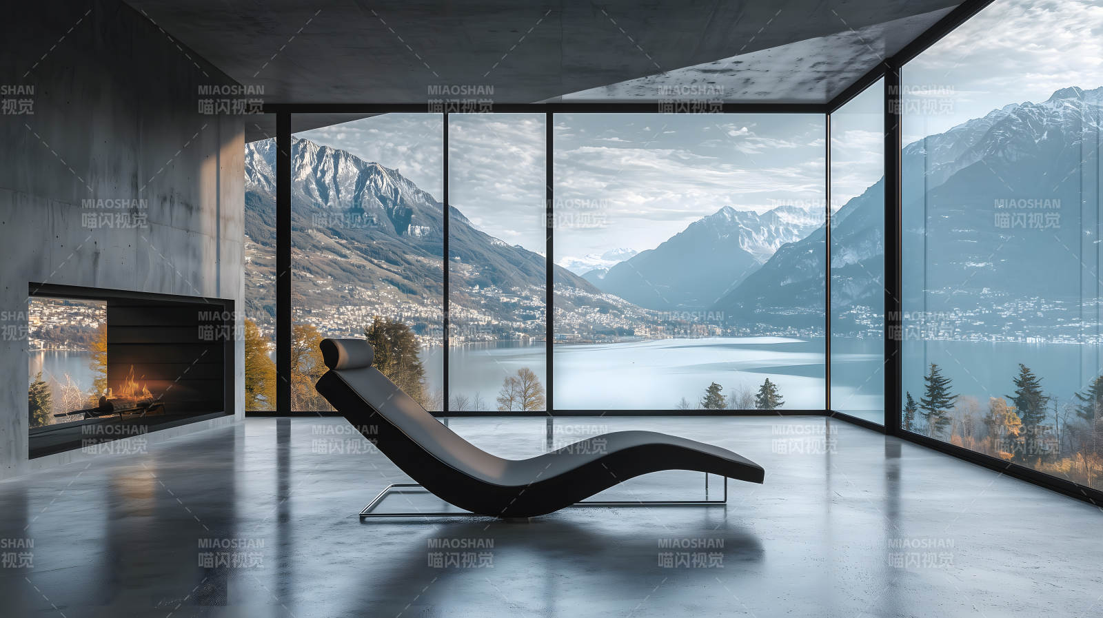 湖光山色的静谧居所图片