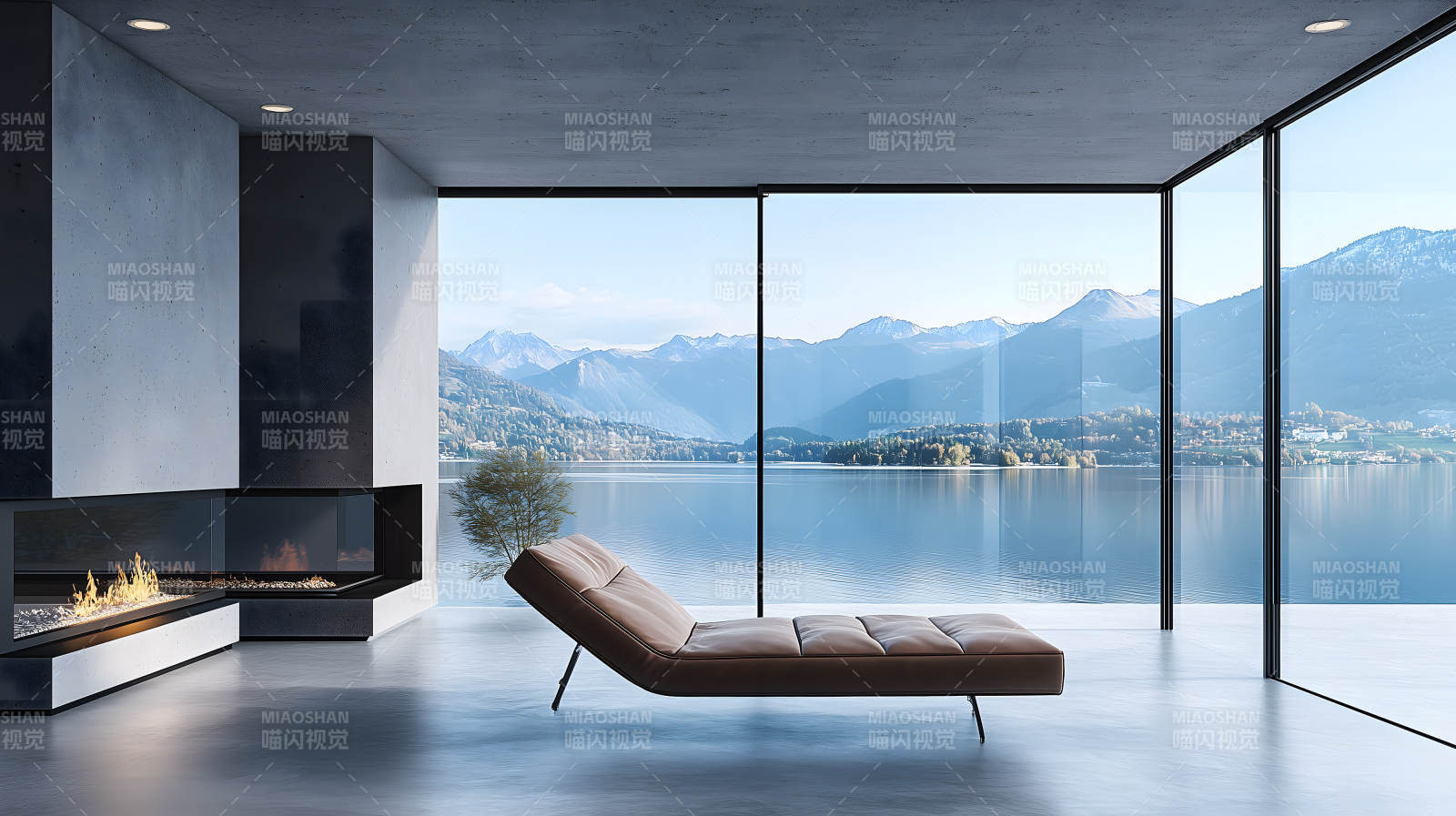 湖光山色的静谧居所图片