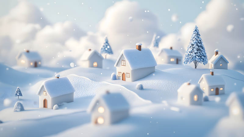 冬日童话小镇图片