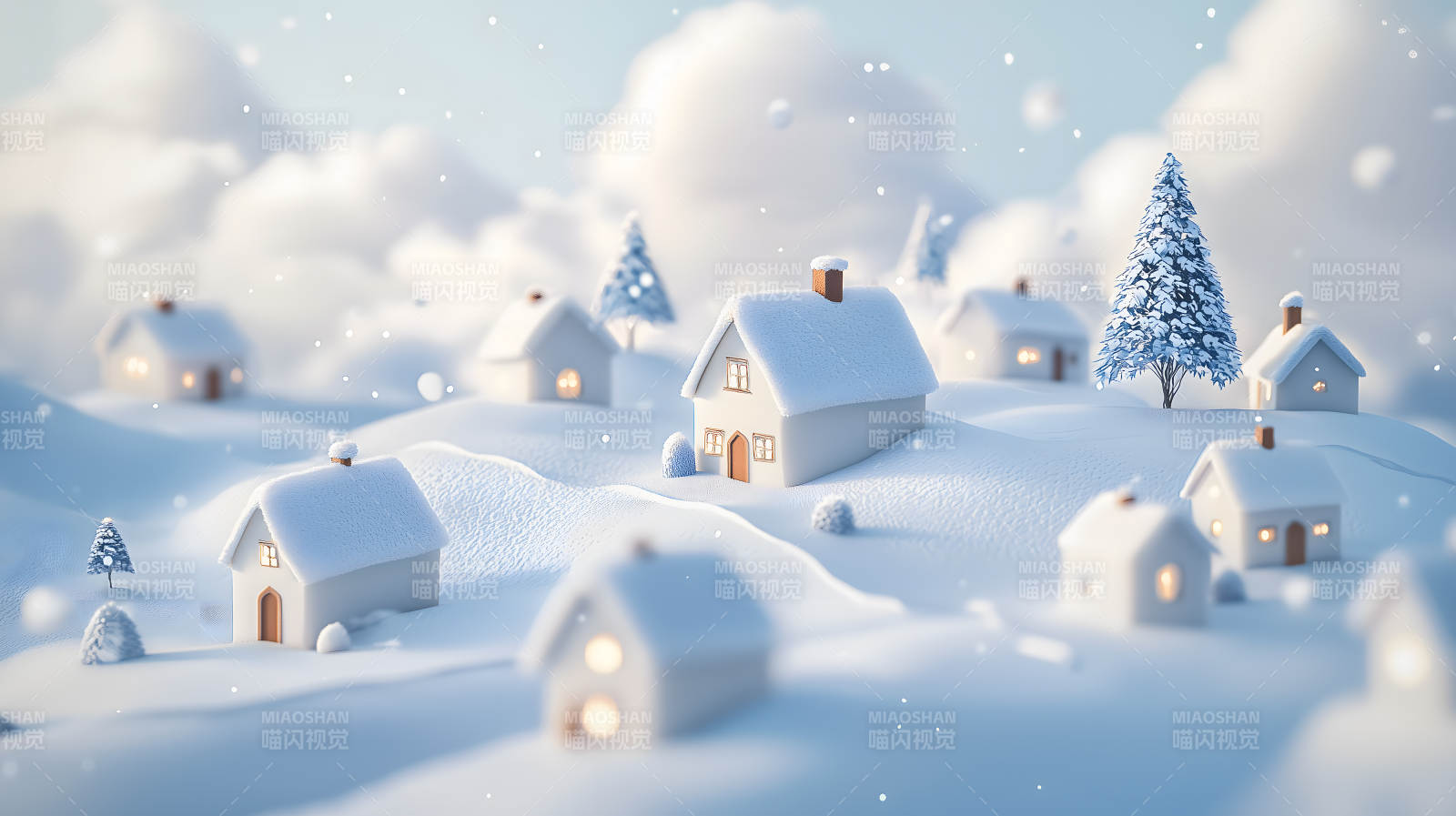 冬日童话小镇图片