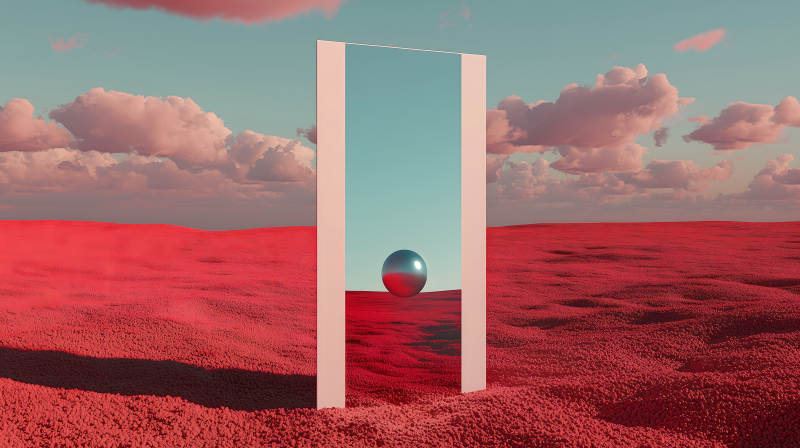 超现实主义的镜像空间图片