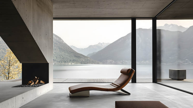 湖光山色的静谧居所图片