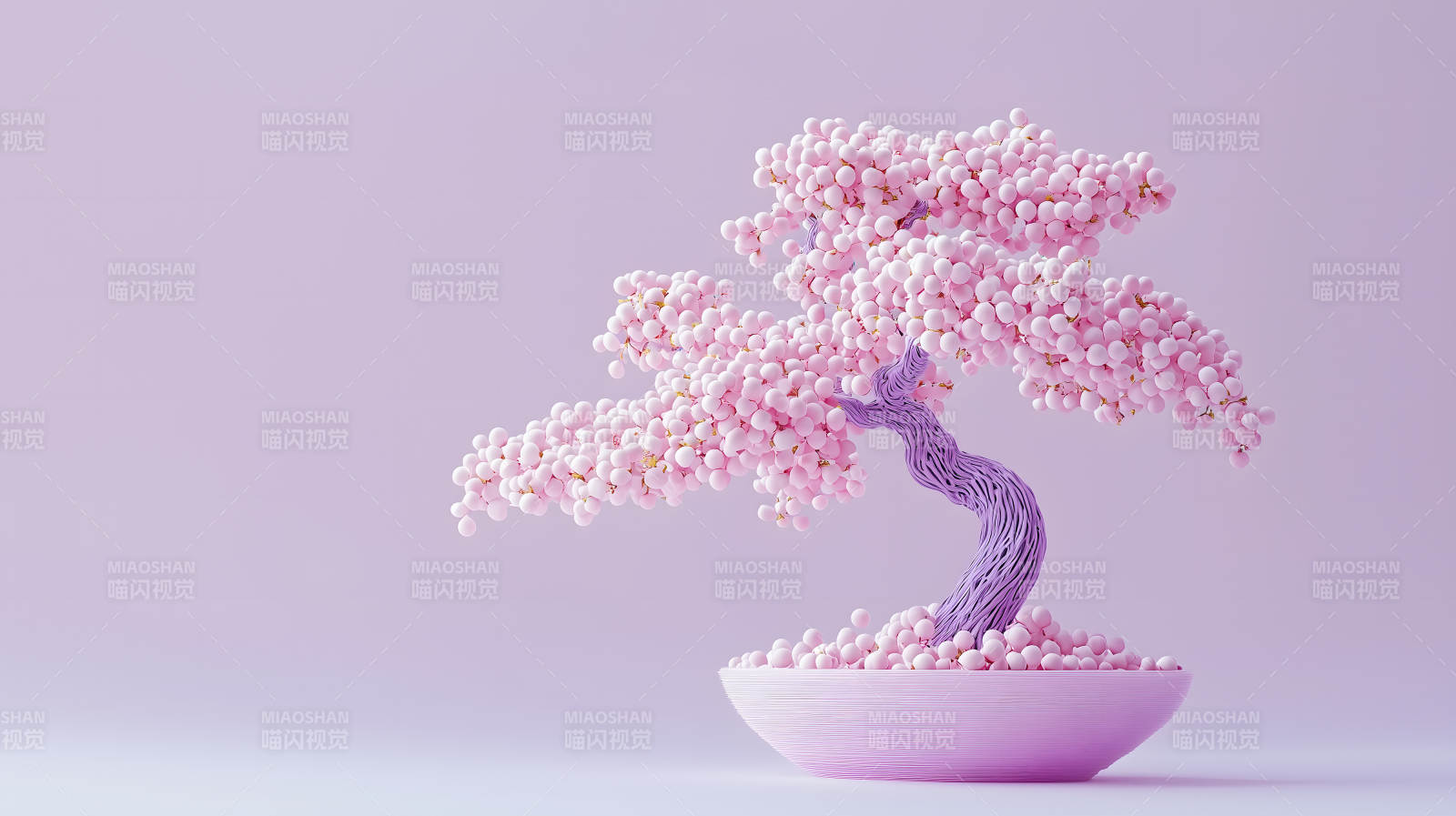 甜蜜糖果色的艺术盆景图片