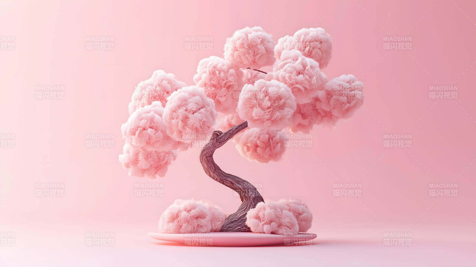 甜蜜糖果色的艺术盆景图片