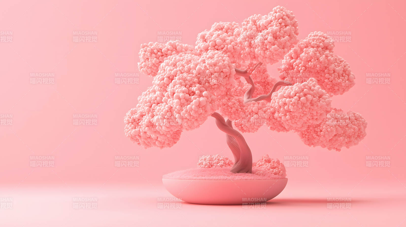 甜蜜糖果色的艺术盆景图片