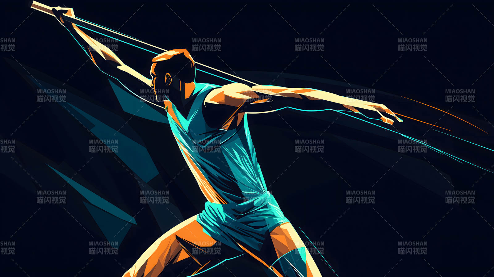 运动员的标枪瞬间图片