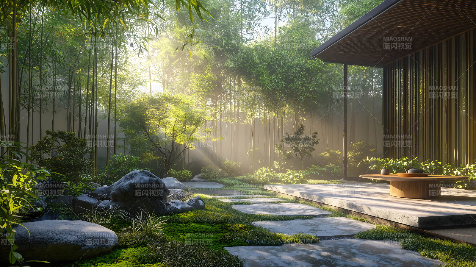 禅意庭院的静谧时光图片