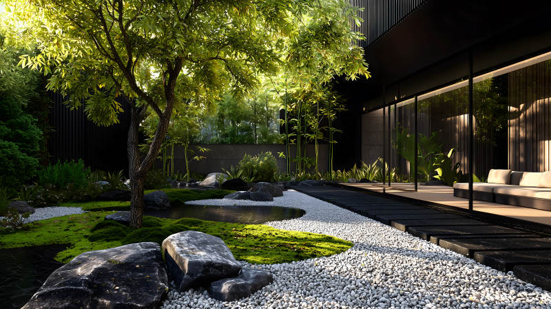 禅意庭院的静谧时光图片