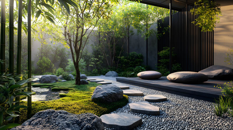 禅意庭院的静谧时光图片