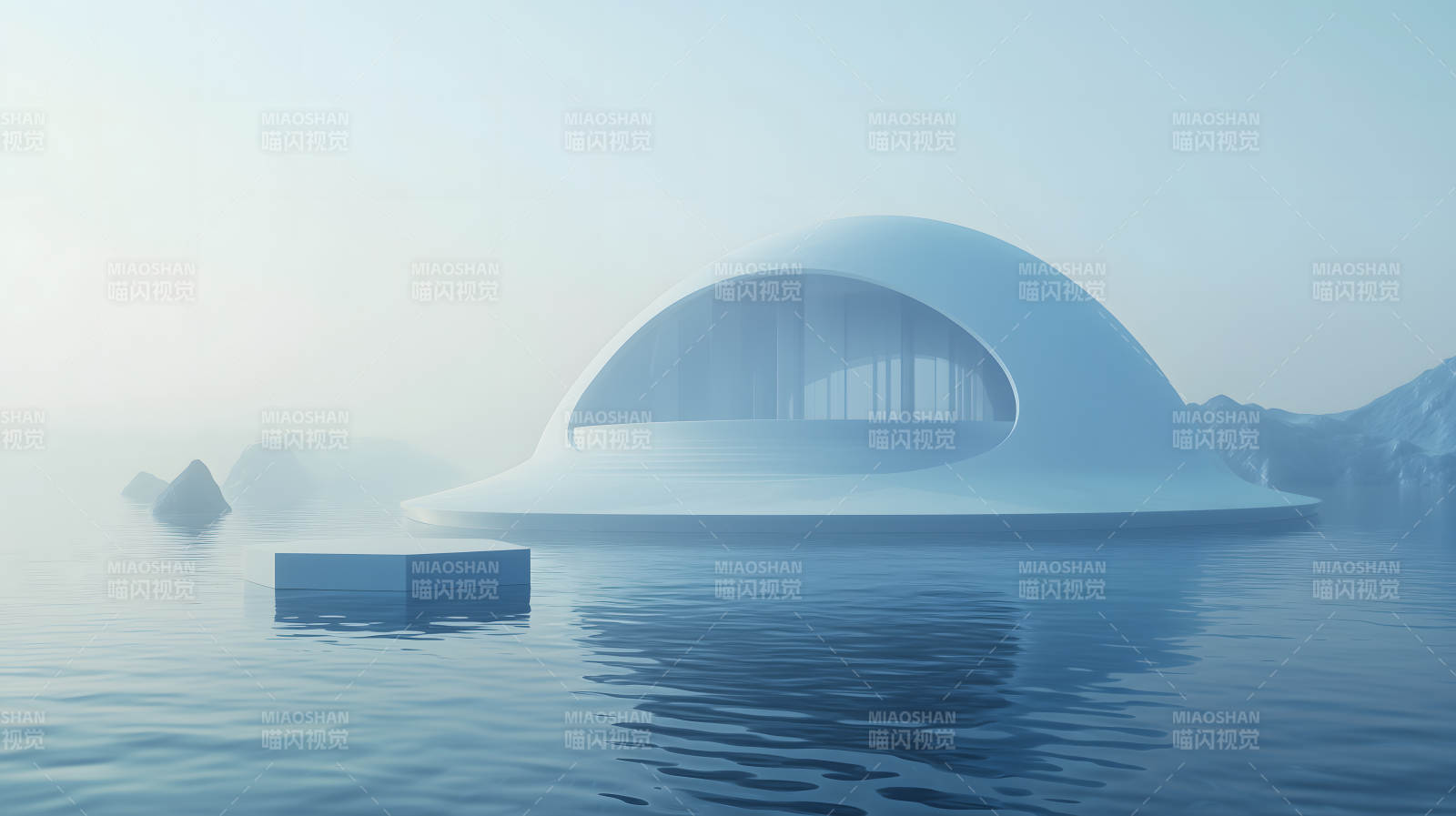 未来主义海上居所图片