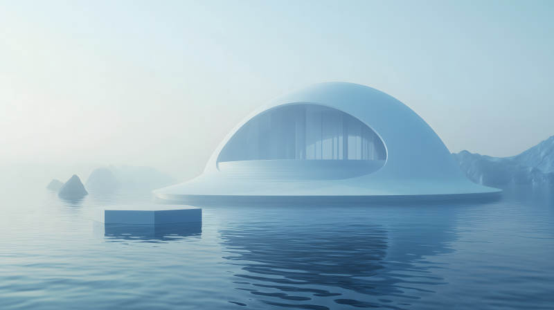 未来主义海上居所图片