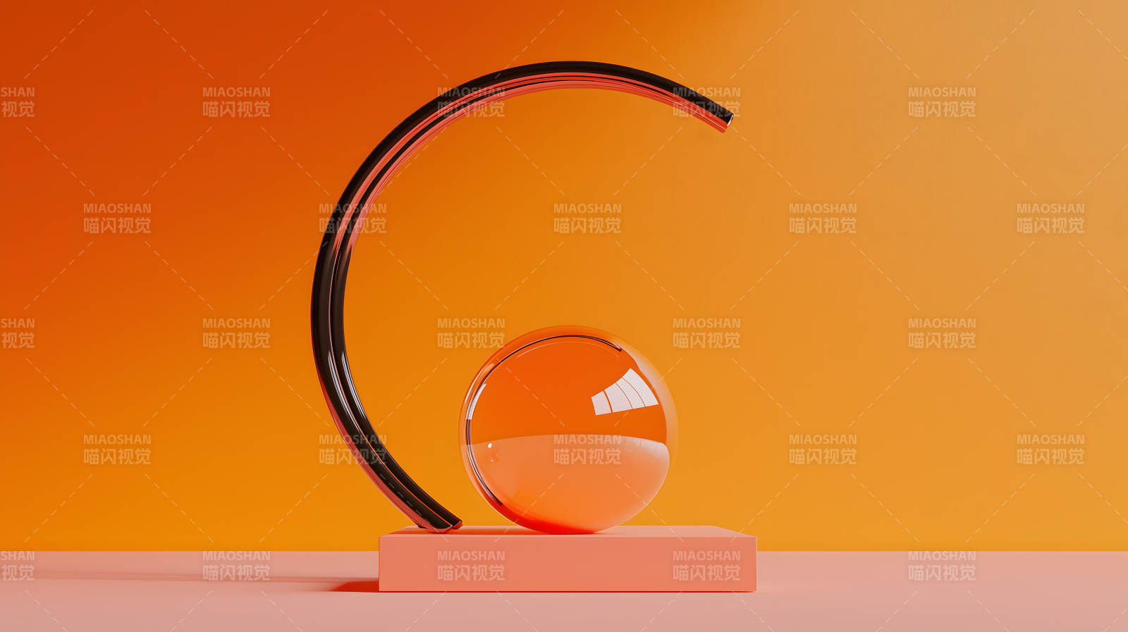 橙色梦境的几何之美图片