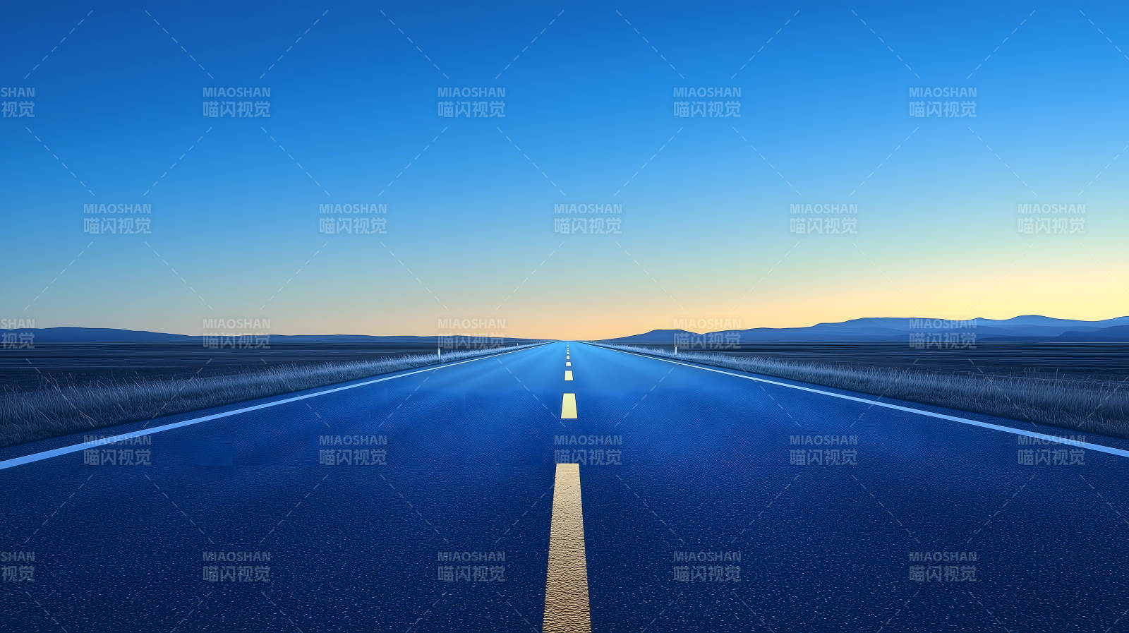 通往天际的蓝色之路图片