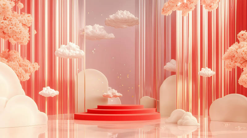 云端之上的梦幻阶梯图片