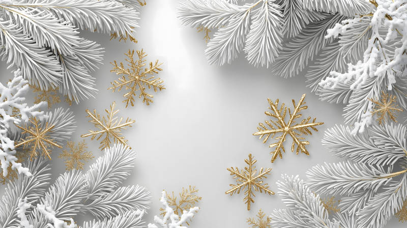 冬日雪花金色梦图片