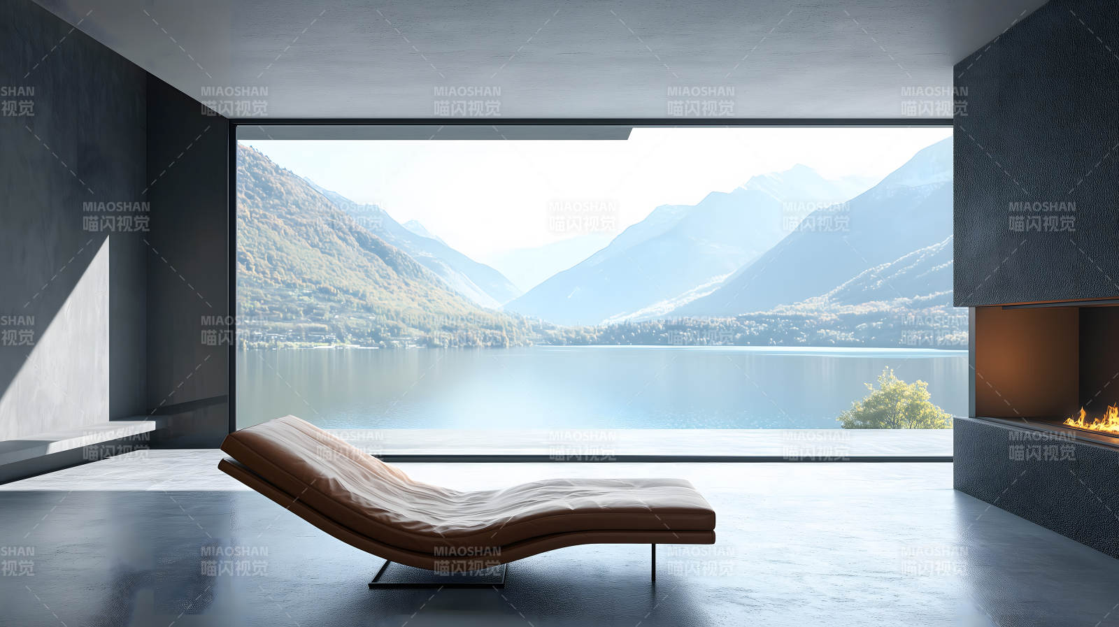 湖光山色的静谧居所图片