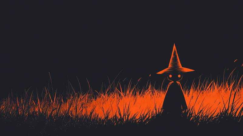 田野里的魔师剪影图片