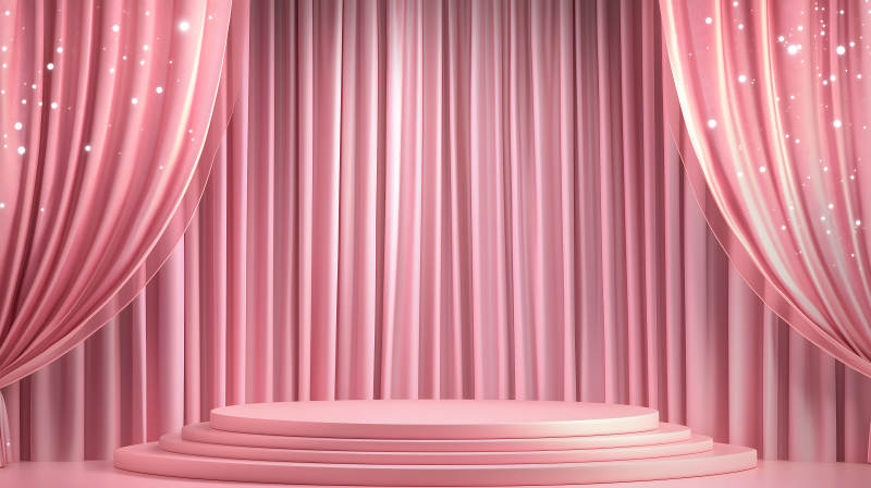 优雅粉色背景下的产品展示图片