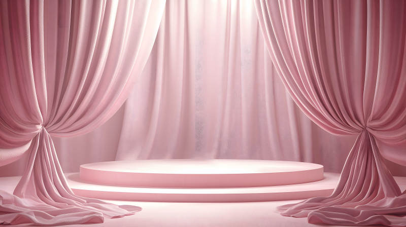 优雅粉色背景下的产品展示图片