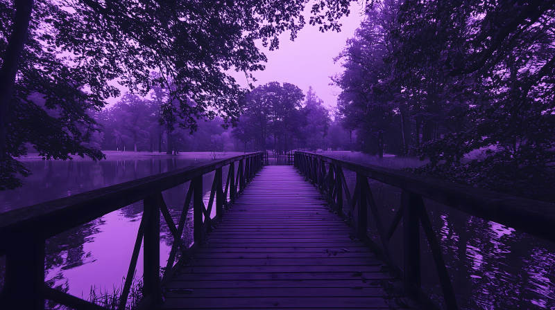紫色梦幻的宁静湖畔图片