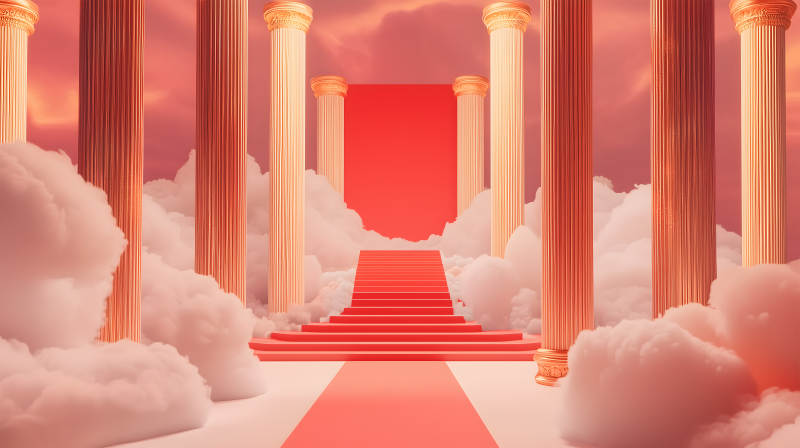 云端之上的梦幻阶梯图片