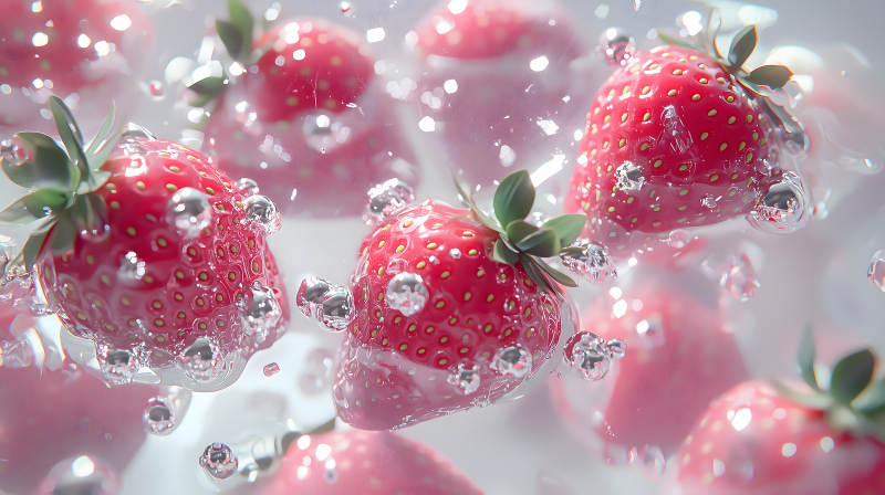 水润草莓的清新诱惑图片