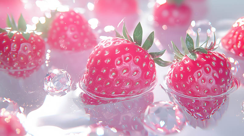 晶莹剔透的草莓之恋图片