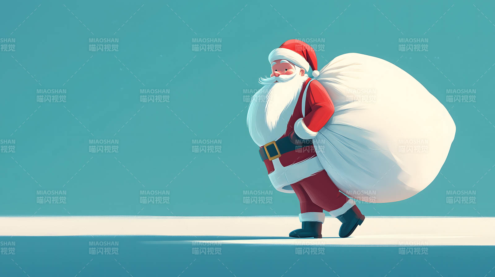 圣诞老人派送礼物忙图片