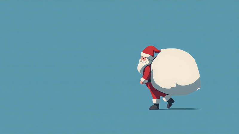 圣诞老人派送礼物忙图片