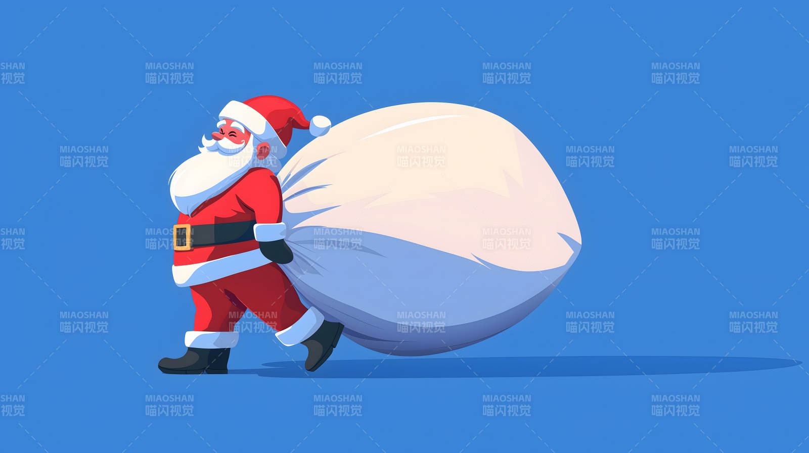 圣诞老人派送礼物忙图片