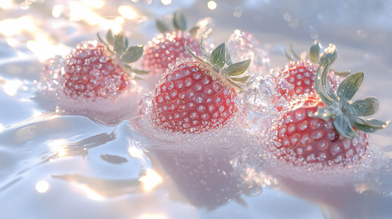 草莓气泡的甜蜜诱惑图片