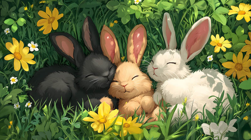 萌兔乐园的甜蜜梦境图片