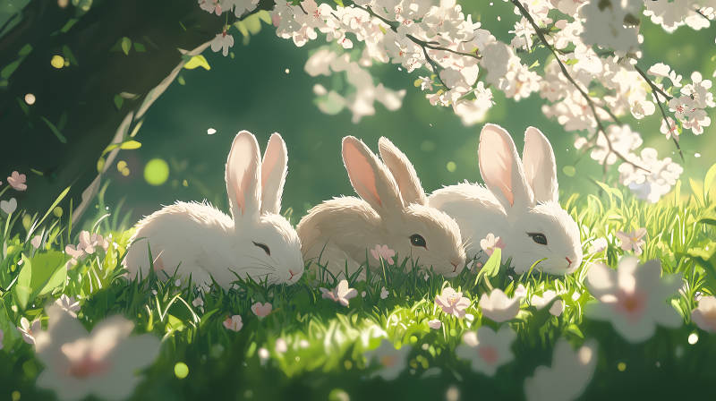 萌兔乐园的甜蜜梦境图片