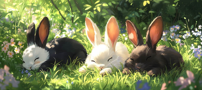 萌兔乐园的甜蜜梦境图片