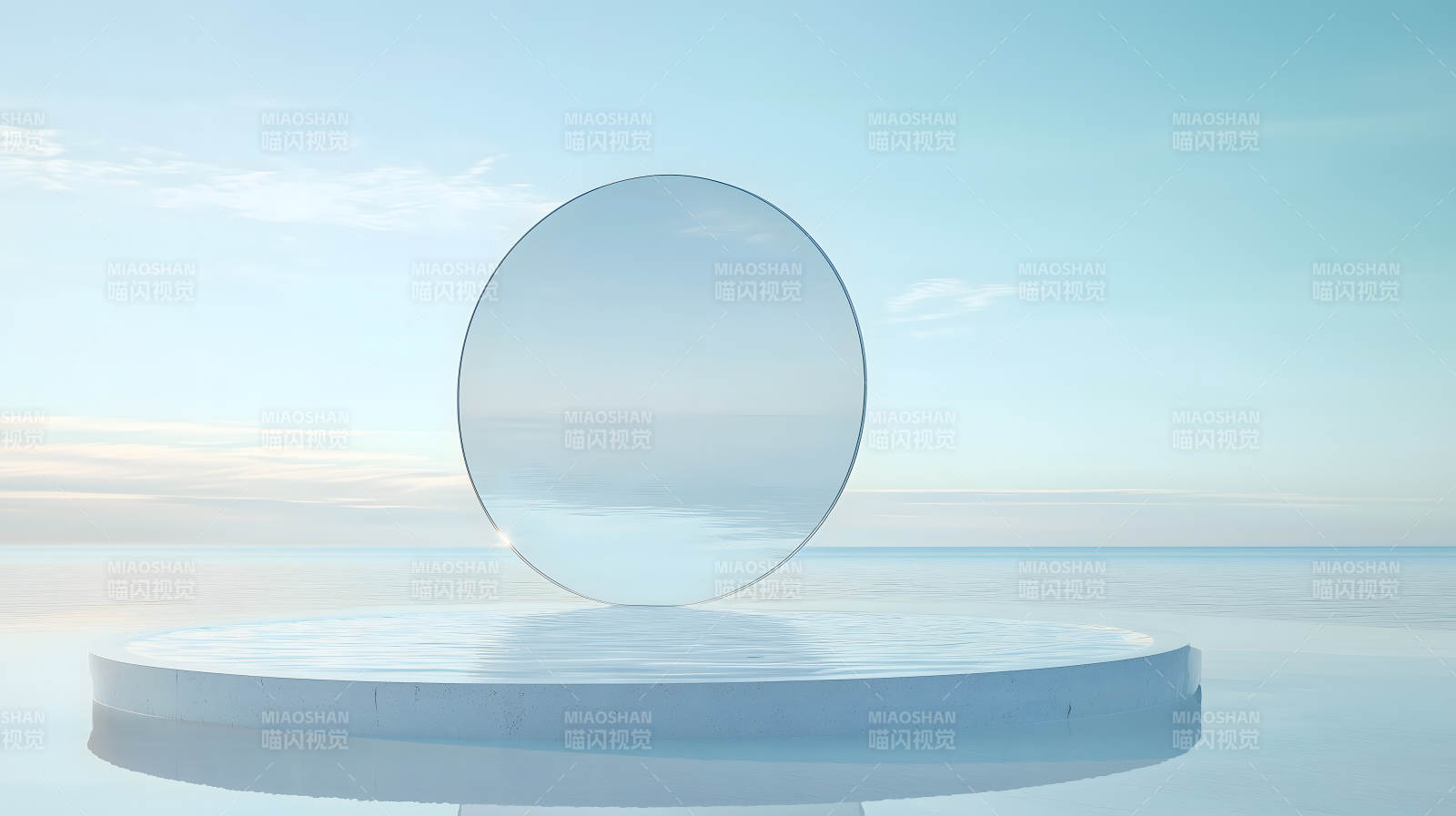 水天一色的极简意境图片