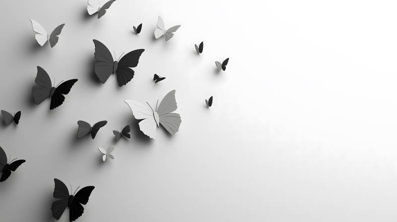 黑白蝴蝶群像图片