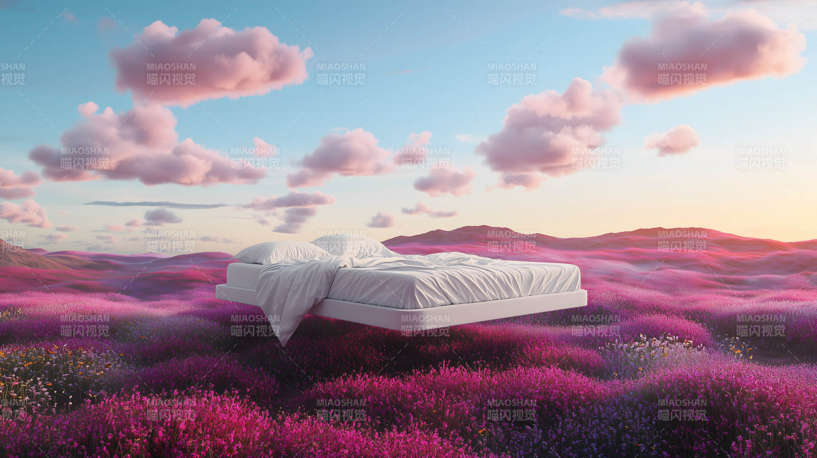 紫花田上床铺图片