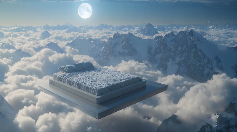 雪山云海睡床图片