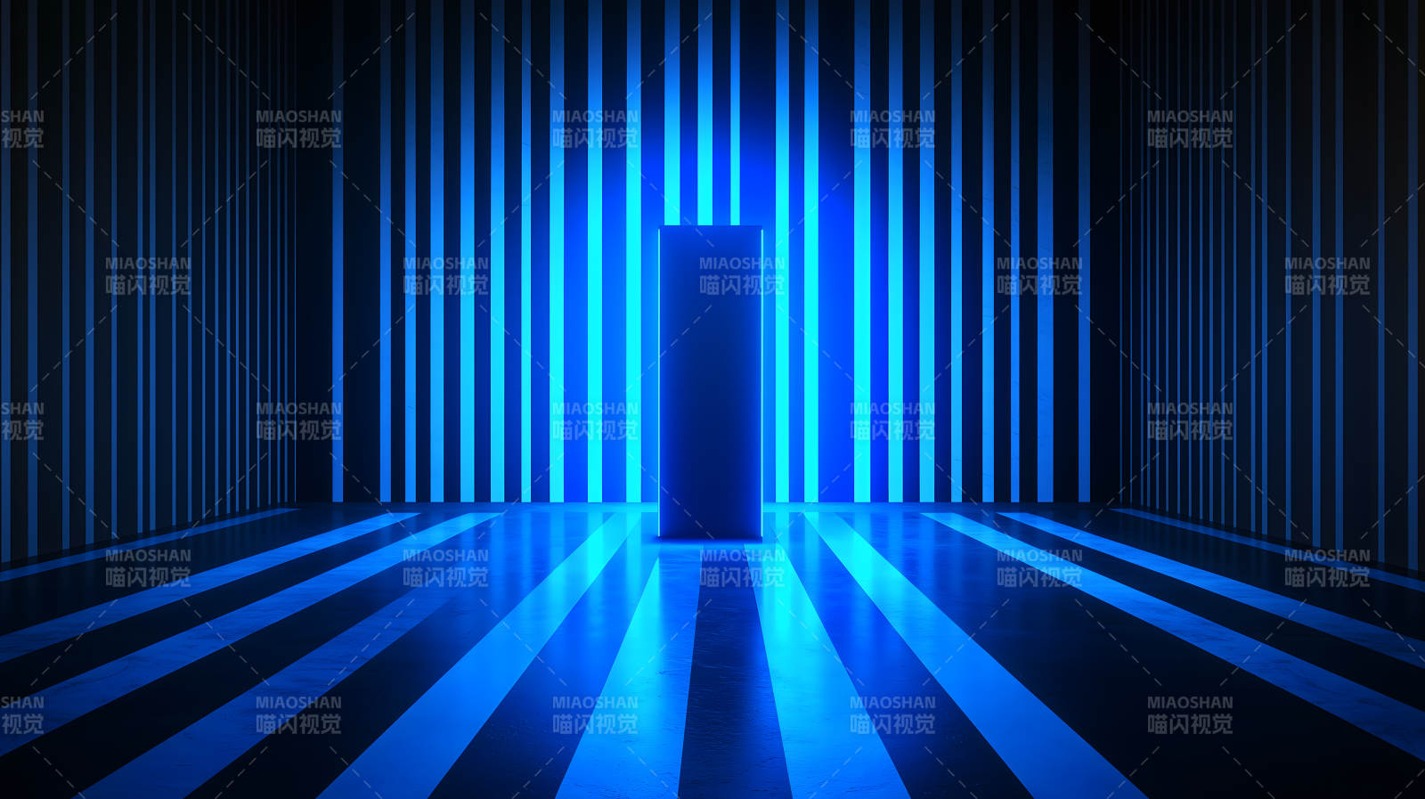 蓝光柱条纹空间图片