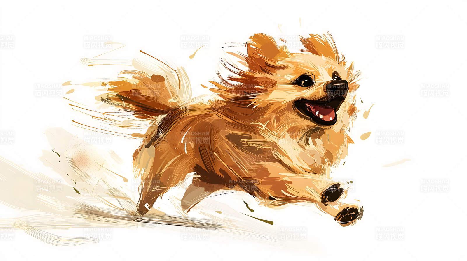 动感小狗绘画图片