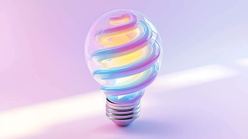 彩色螺旋灯泡图片