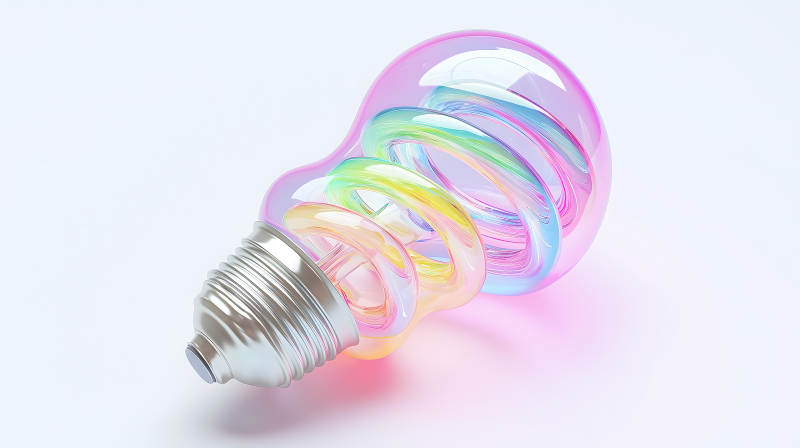 彩色螺旋灯泡图片