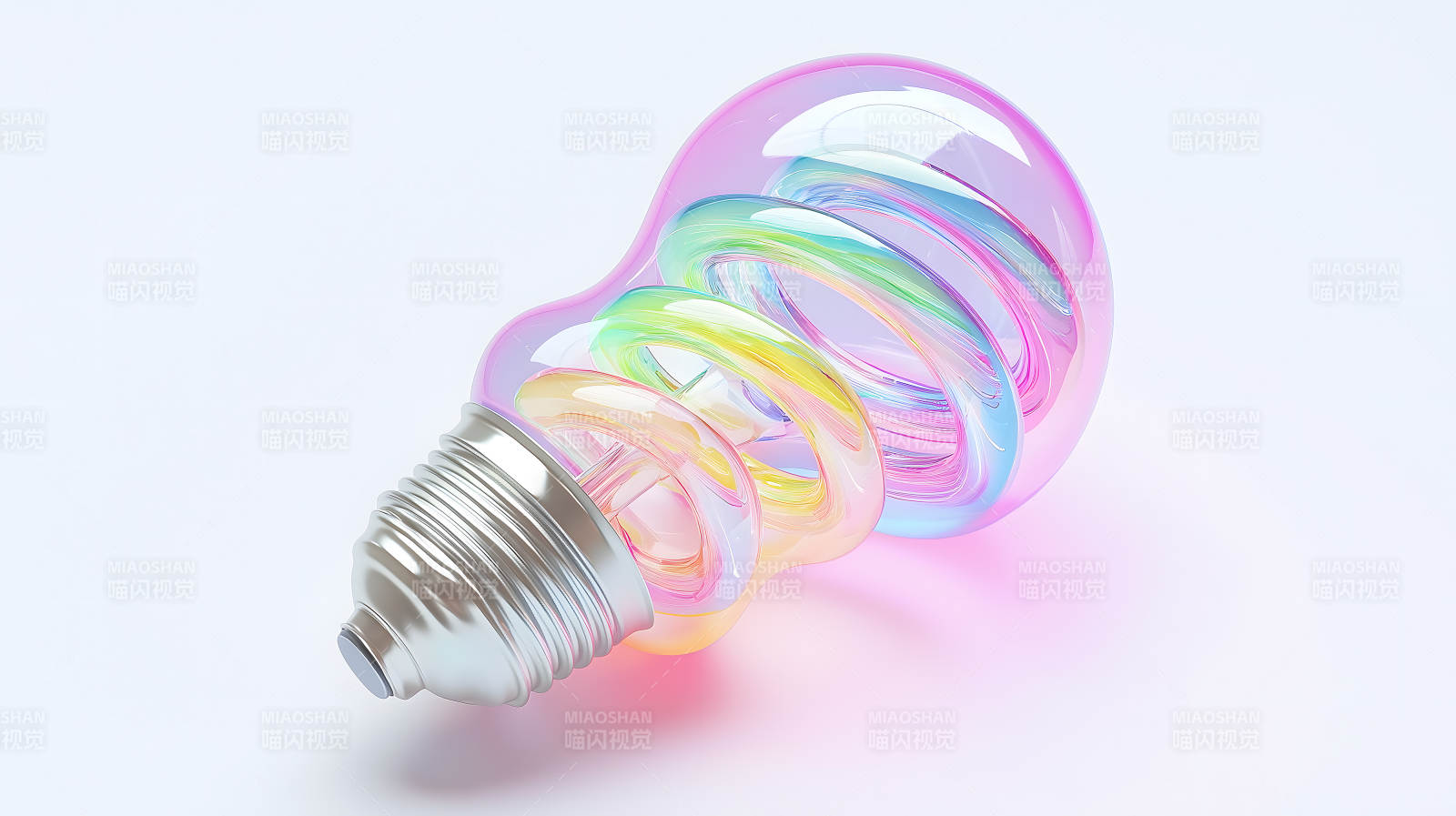 彩色螺旋灯泡图片