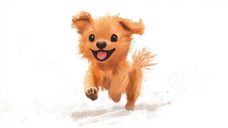 动感小狗绘画图片