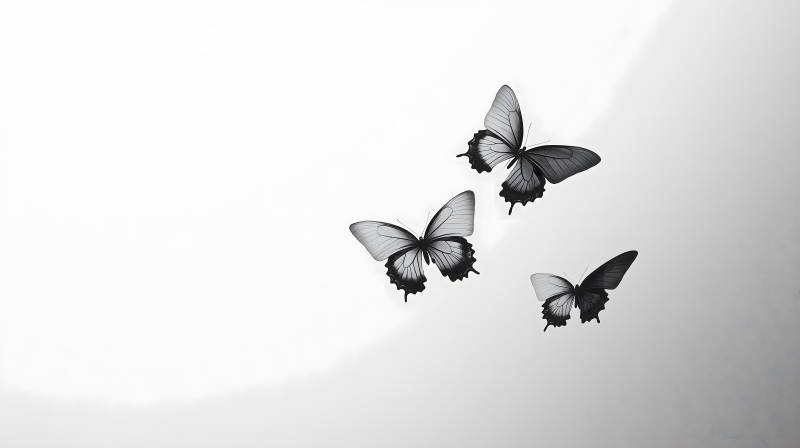 黑白蝴蝶群像图片