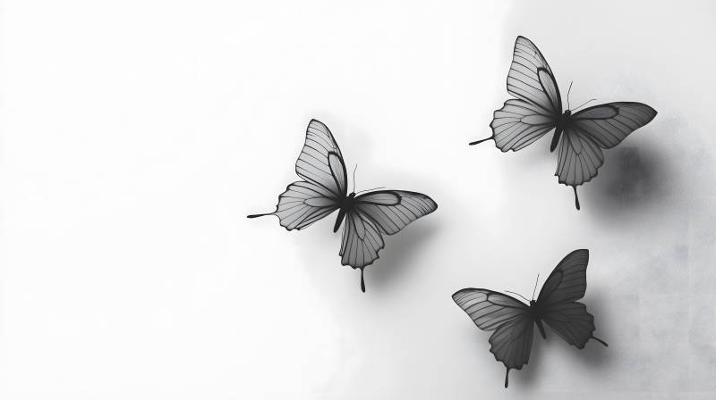 黑白蝴蝶群像图片