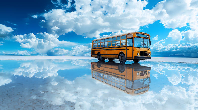 蓝天白云红巴景图片