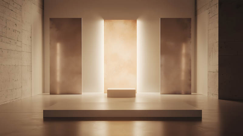 暖光室内展台图片