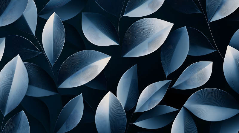 深蓝叶片图案图片