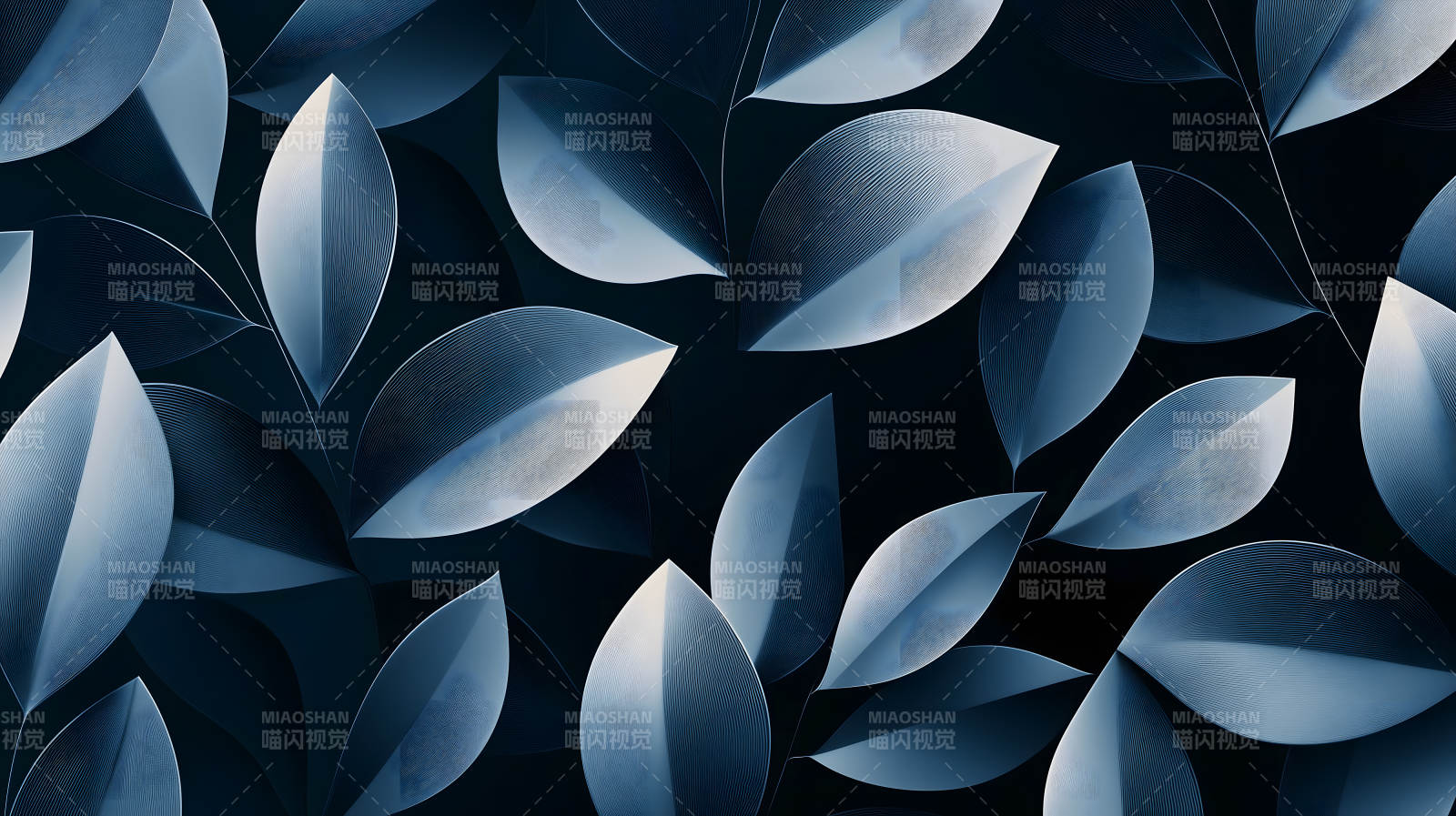 深蓝叶片图案图片